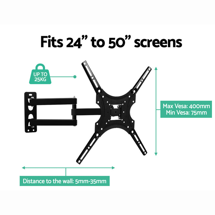 Artiss TV Wall Mount Bracket for 24"-50" LED LCD TVs Full Motion Strong Arms