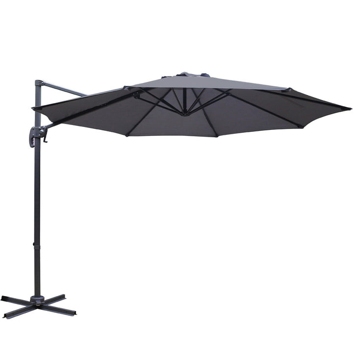 Instahut 3m Outdoor Umbrella Cantilever 360 Degree Tilt Beach Roma Charcoal