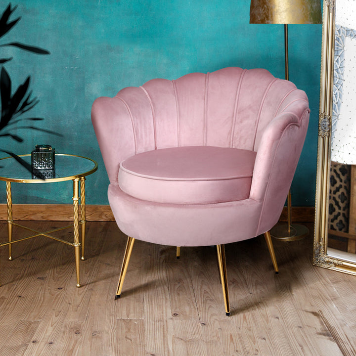 Artiss Armchair Velvet Pink Callista