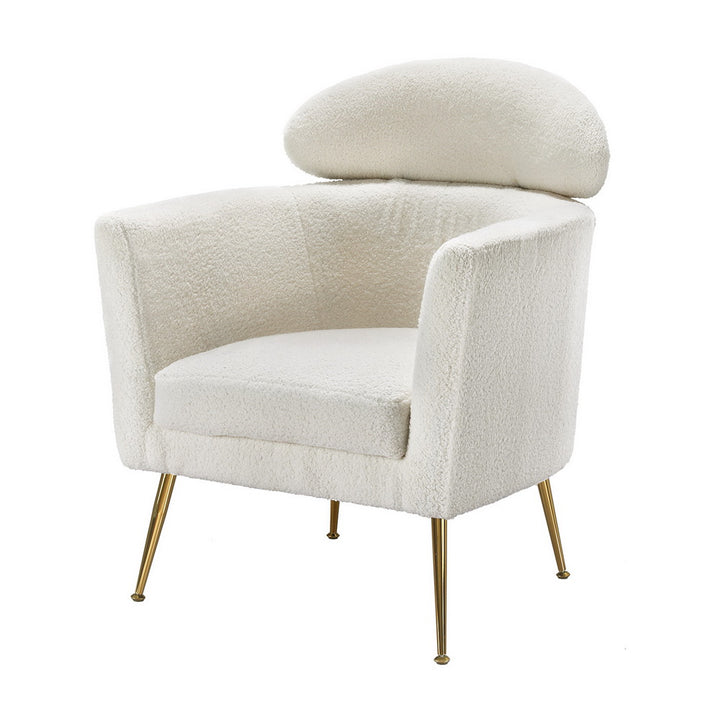 Artiss Armchair Boucle Fabric White Yoli