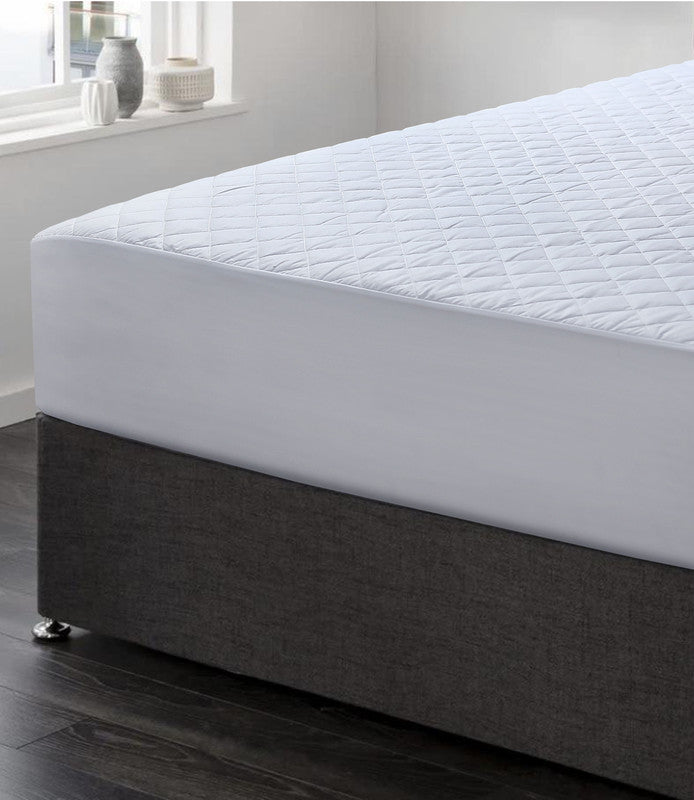 Elan Linen 100% Cotton Quilted Fully Fitted 50cm Deep Double Size Waterproof Mattress Protector