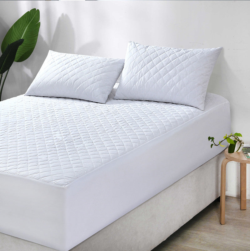 Elan Linen 100% Cotton Quilted Fully Fitted 50cm Deep Queen Size Waterproof Mattress Protector