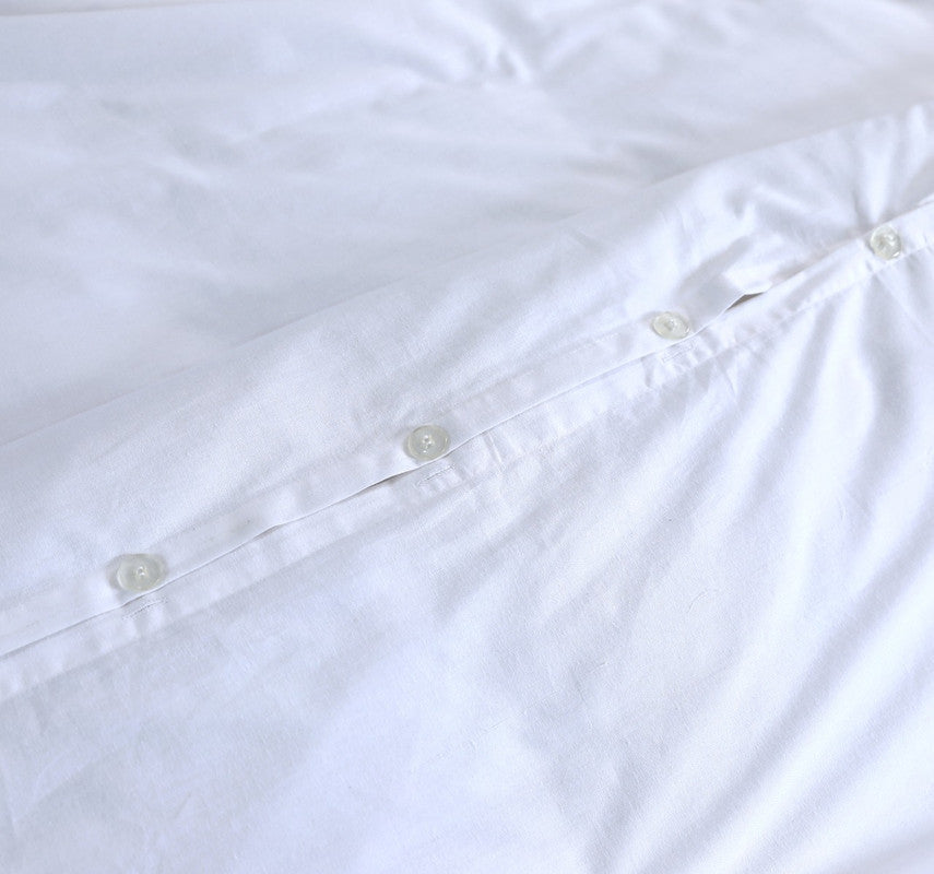 Elan Linen 100% Egyptian Cotton Vintage Washed 500TC White King Quilt Cover Set