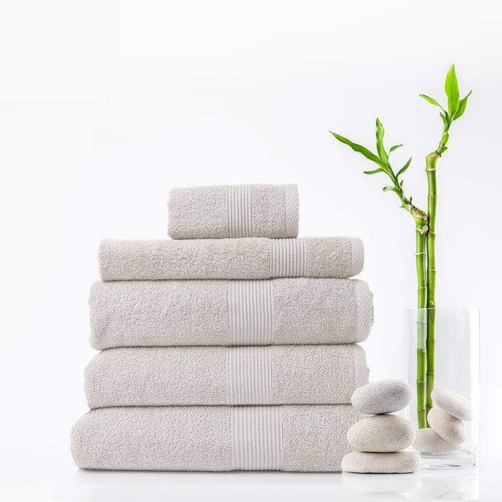 Royal Comfort 5 Piece Cotton Bamboo Towel Set 450GSM Luxurious Absorbent Plush - Sea Holly