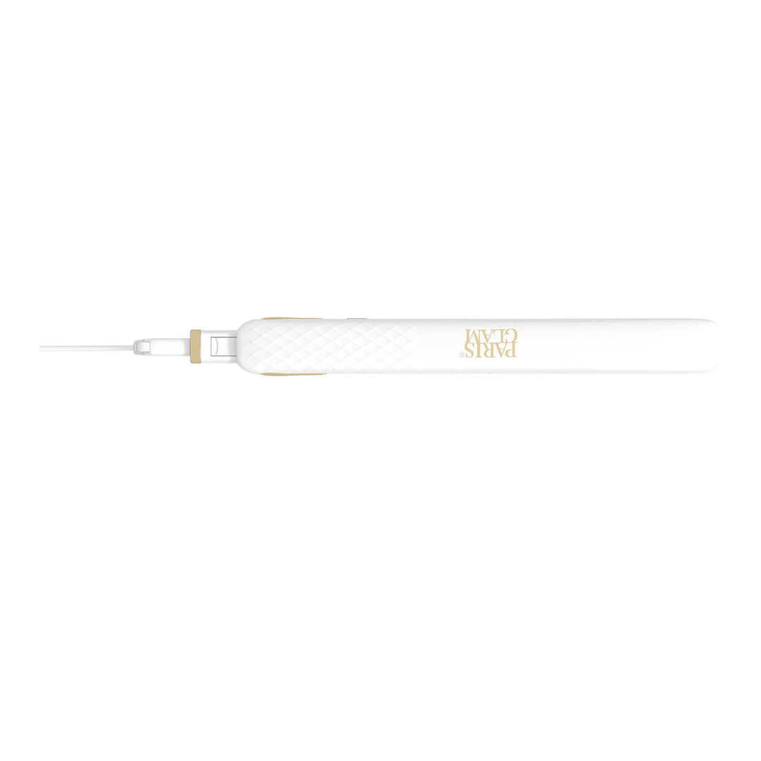 Paris Glam Hair Straightener Ceramic Coating Swivel Cord Professional White