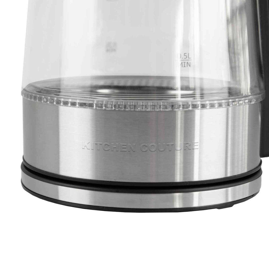 Kitchen Couture Cool Touch Stainless Steel LED Glass Kettle Dual Wall 1.7L