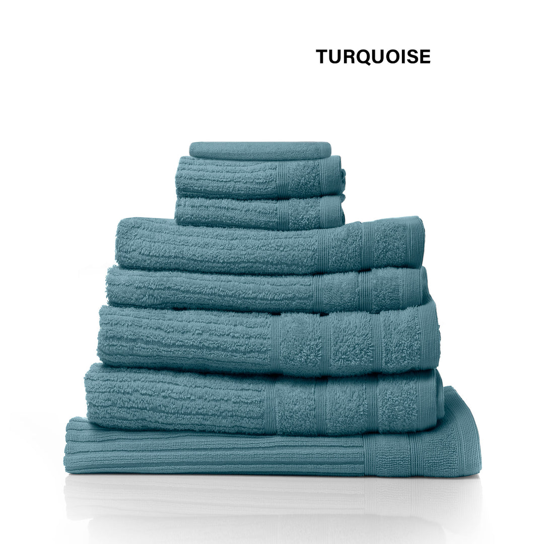 Royal Comfort Eden Egyptian Cotton 600GSM 8 Piece Luxury Bath Towels Set - Turquoise