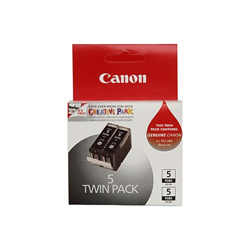 CANON PGI5BK-TWIN BLACK INK TANK 2 PACK DAMAGED PACKAGING