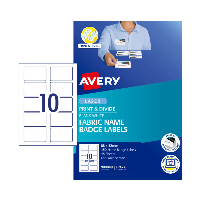 AVERY Name Badge L7427 10 Up Pack of 15