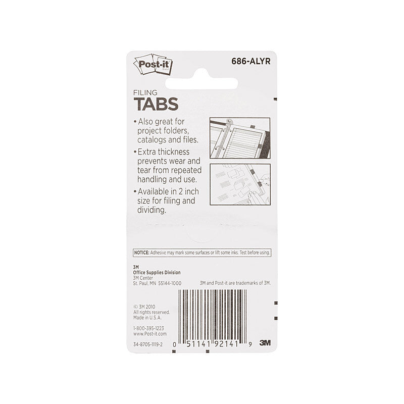 POST-IT Tabs 686ALYR Assorted Box of 6