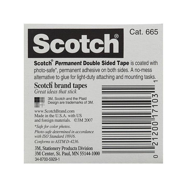 SCOTCH D-S Tape 665 12mm Box of 12