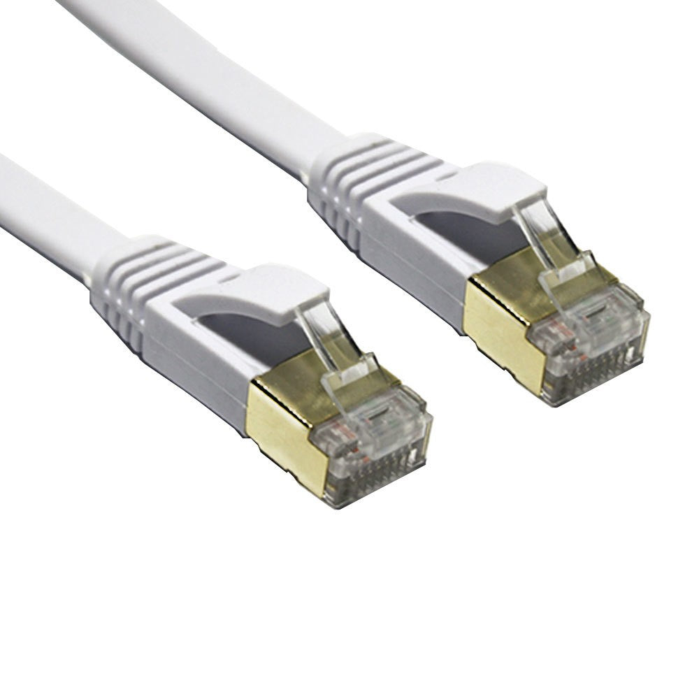 EDIMAX 5m White 10GbE Shielded CAT7 Network Cable - Flat