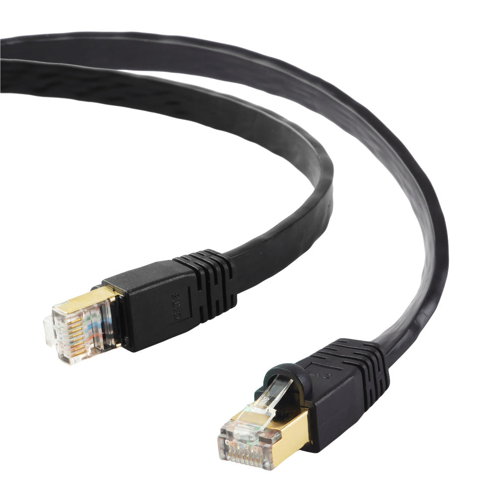 EDIMAX 0.5m Black 40GbE Shielded CAT8 Network Cable - Flat