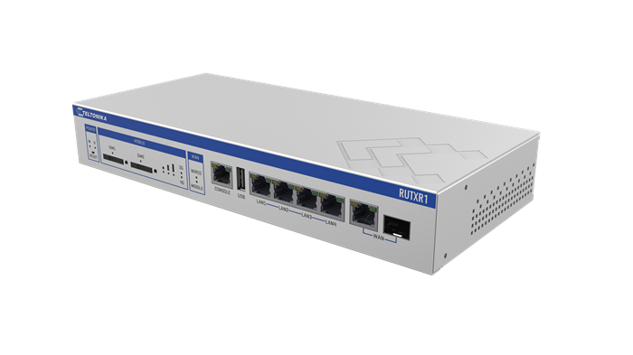 TELTONIKA RUTXR1 - Enterprise Rack-Mountable SFP/LTE Router, 5x Gigabit Ethernet Ports, Dual Sim Failover, Redundant Power Supplies