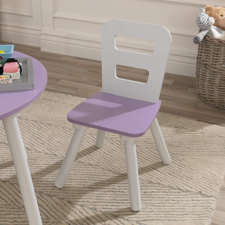 Round Table and 2 Chair Set for children (Lavender)