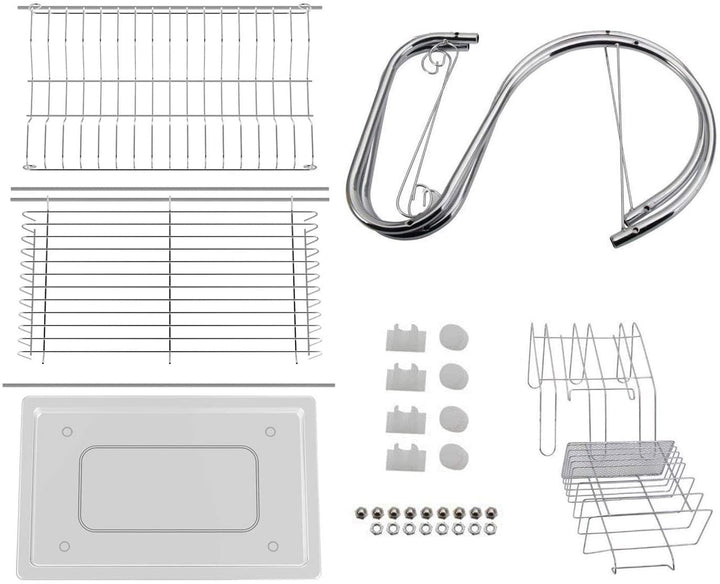 Metal Dish Drying Rack Kitchen-2-Tier with Drain Board