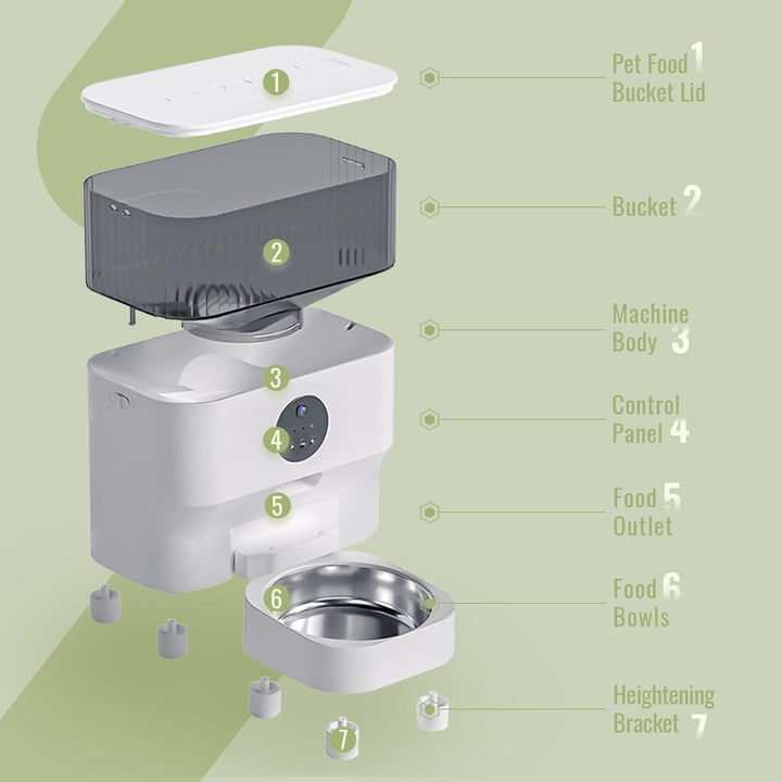 Automatic Pet Feeder with WiFi App and Control Timed Meals