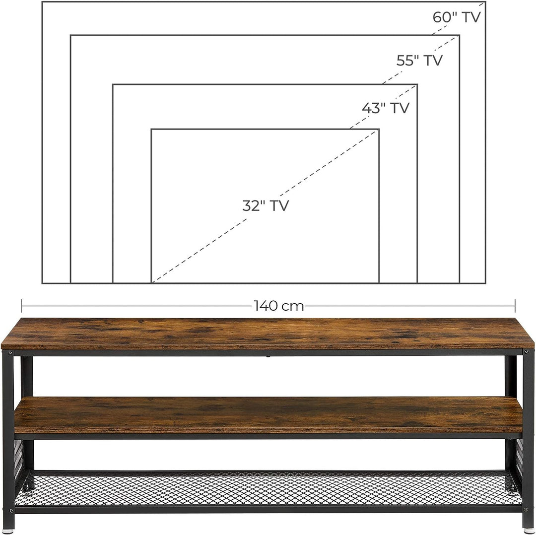 Industrial TV Stand 60 Inches, Rustic Brown