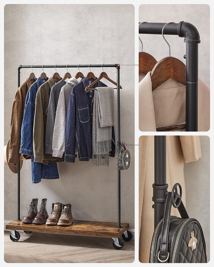 Clothes Rack Rustic Brown Black