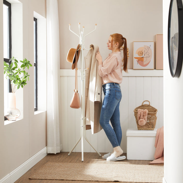 Metal Coat Rack ,White