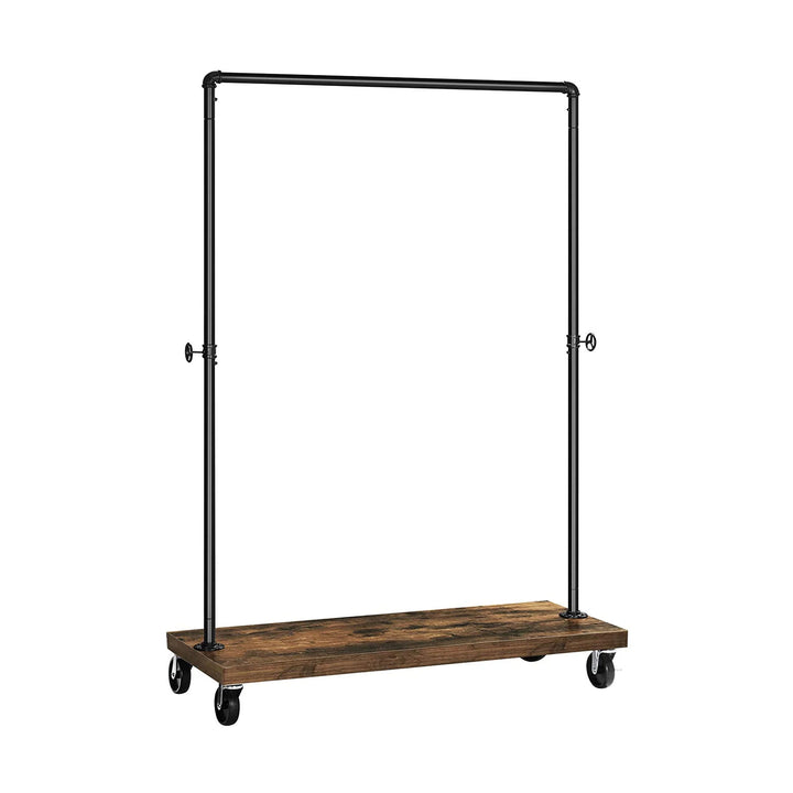 Industrial Pipe Rolling Garment Rack Shoe Shelf