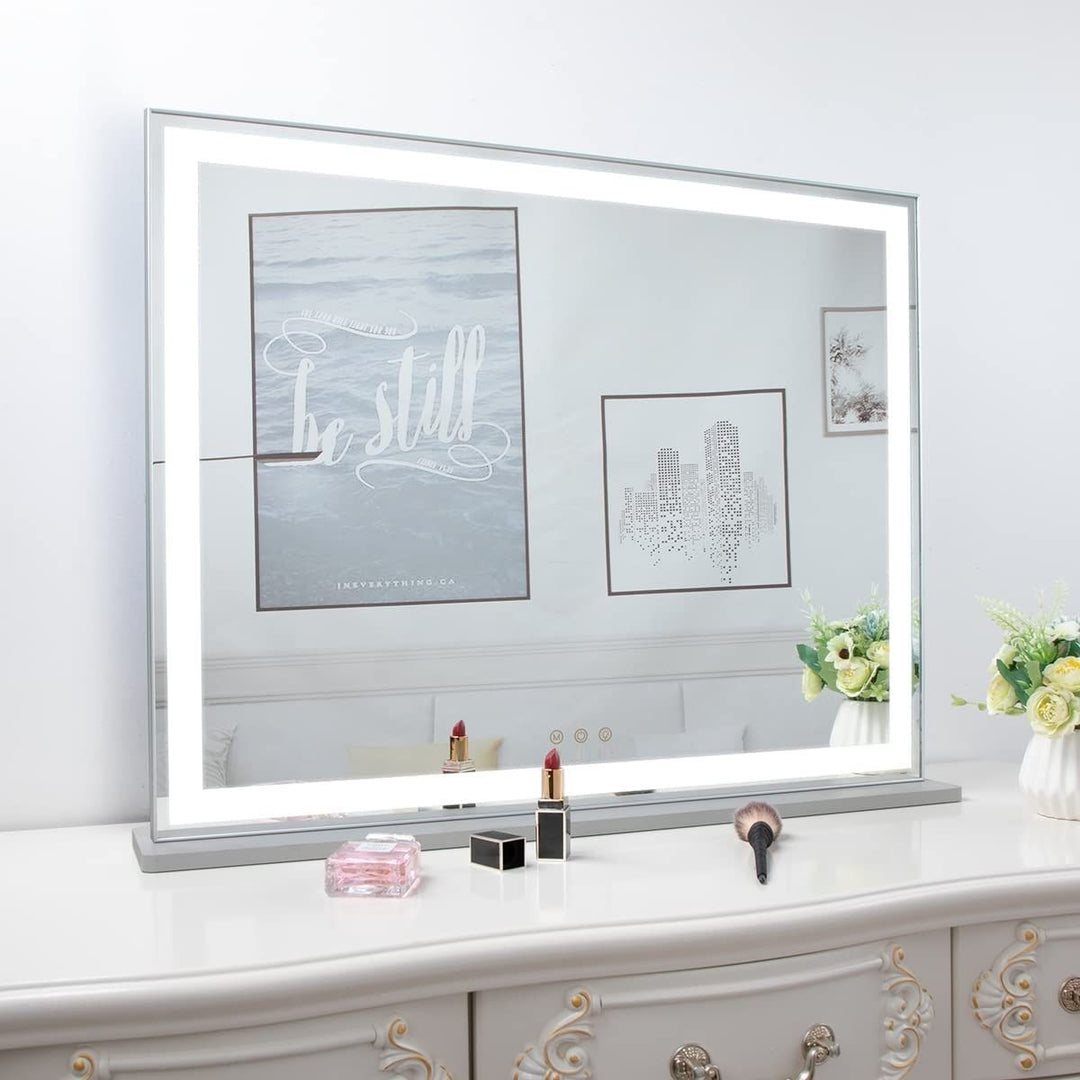 Hollywood LED Makeup Mirror with Smart Touch Control and 3 Colors Dimmable Light (72 x 56 cm)