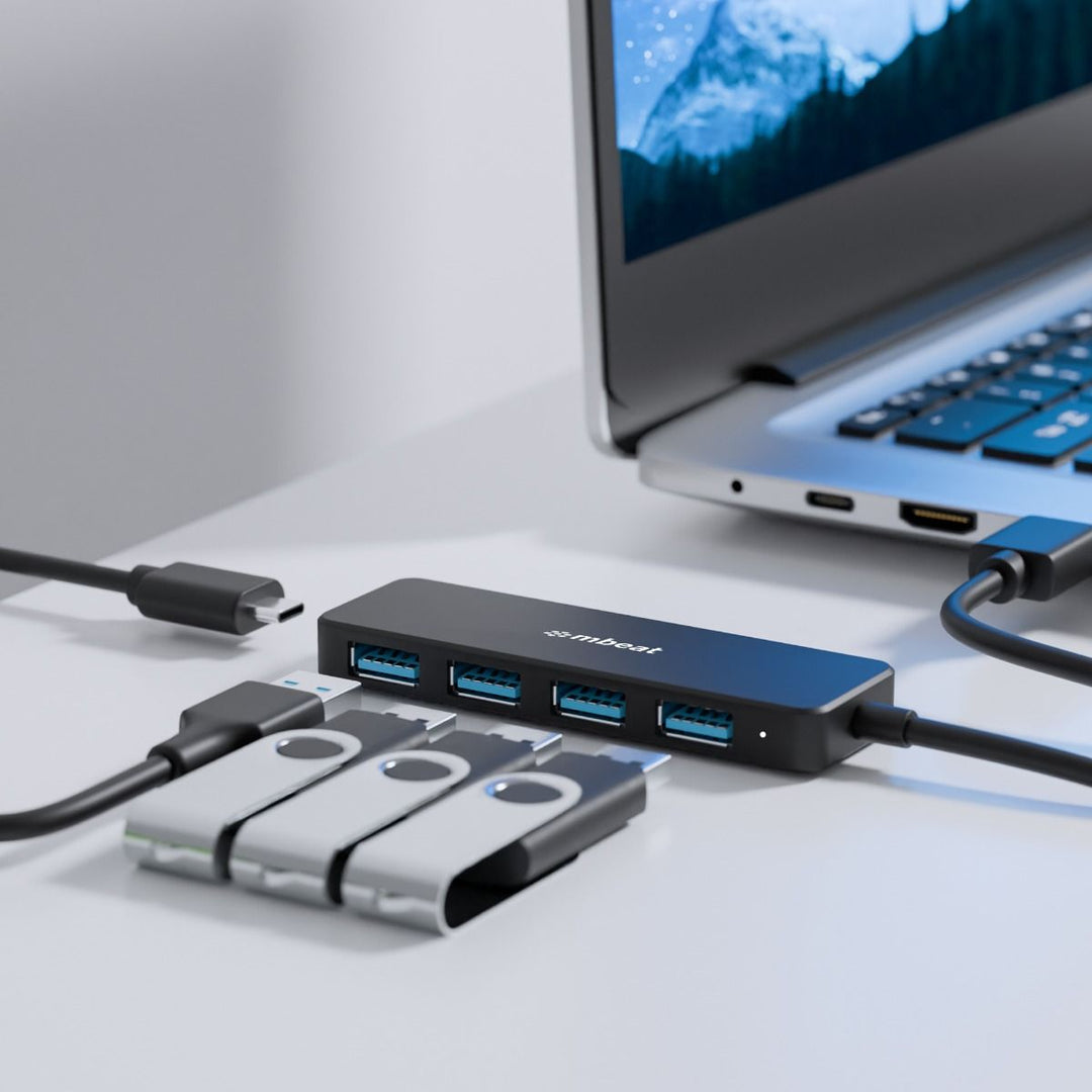 mbeat 4-Port USB 3.0 Hub with USB-C DC Port