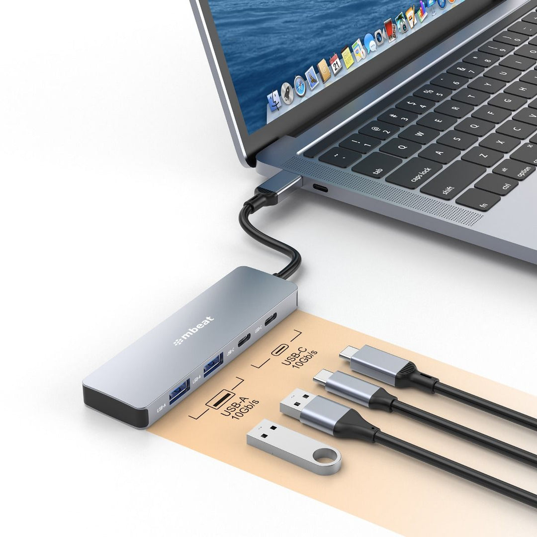 mbeat Elite 4-Port 10Gbps USB-C Gen 2 Hub (2A+2C)