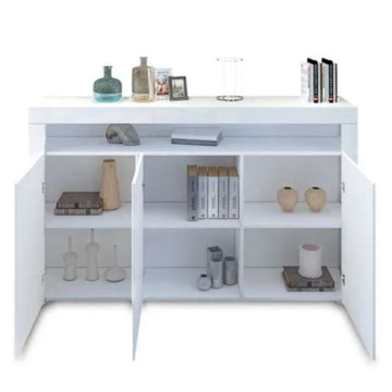 LED High Gloss White Buffet Kitchen Cabinet Sideboard Cupboard White