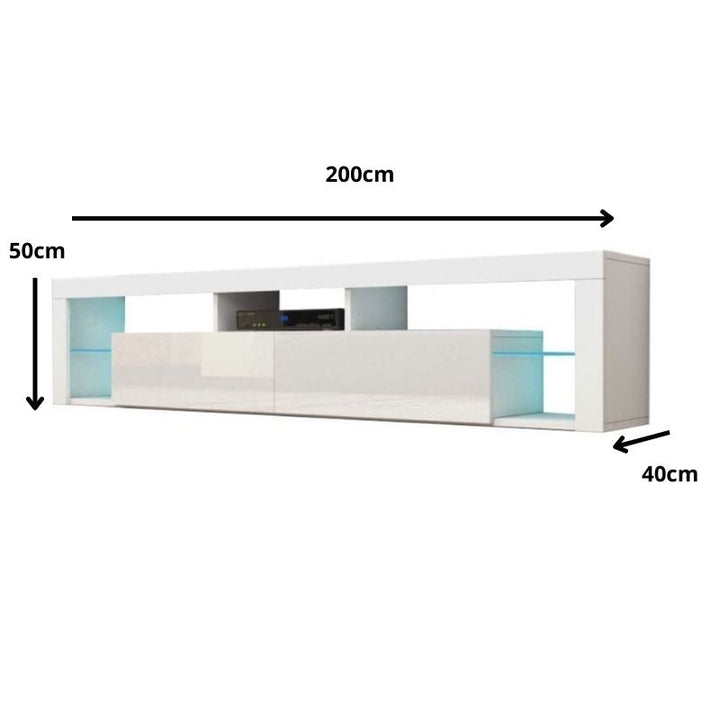 Modern TV Cabinet Living Room Furniture 200cm White