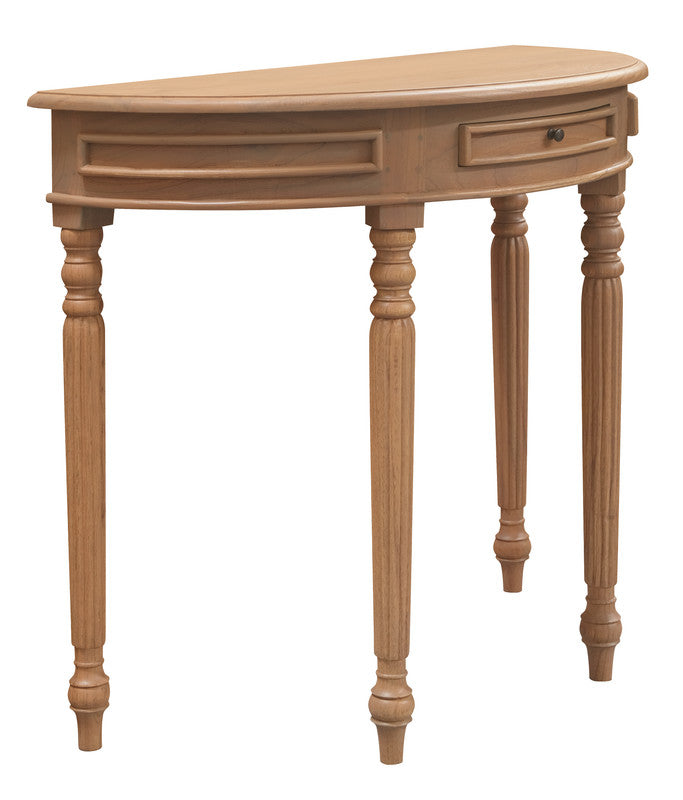 Huntley Turn Leg Half Round Sofa Table (Natural)