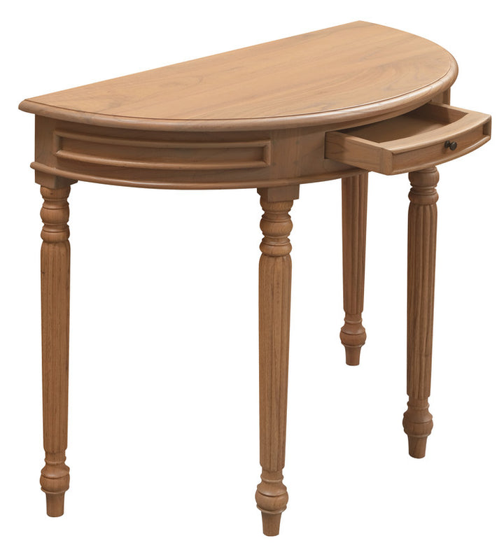 Huntley Turn Leg Half Round Sofa Table (Natural)