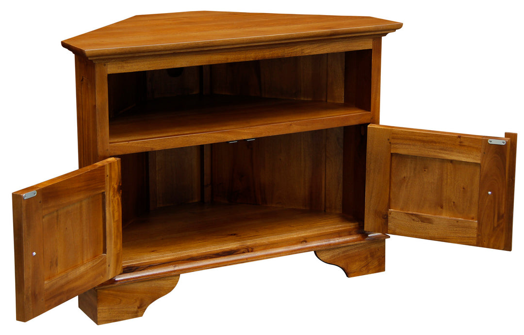 Tasmania 2 Door Corner TV Stand (Light Pecan)