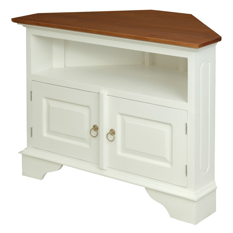 Tasmania 2 Door Corner TV Stand (White Caramel)