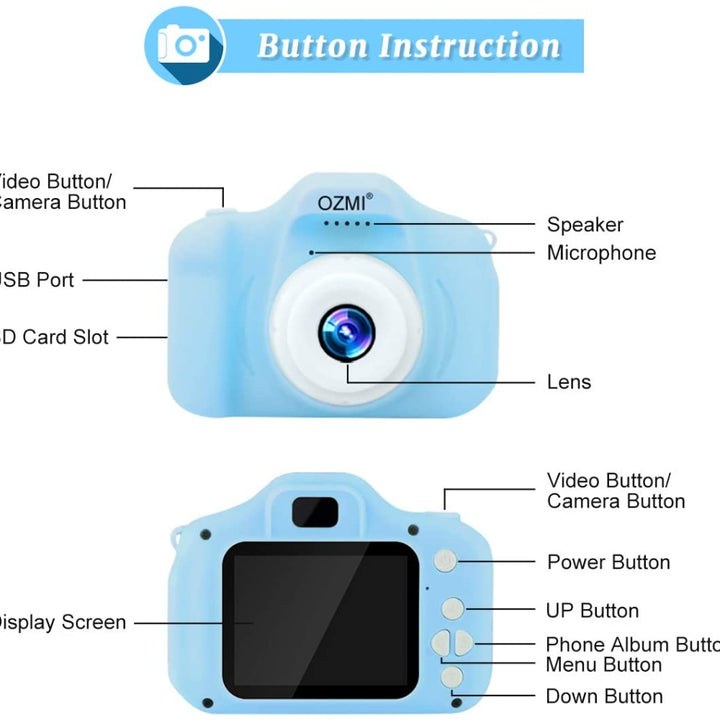 Mini Digital Children Camera Kids Camera 2.0" LCD Toy 32G Card HD