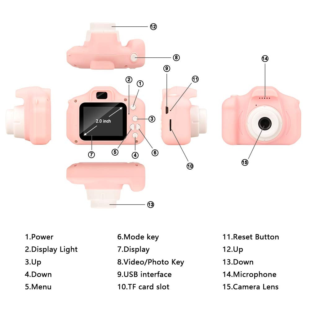 Mini Digital Children Camera Kids Camera 2.0" LCD Toy 32G Card HD