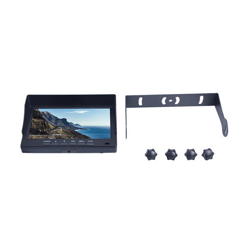 4-Channel Split 7" Screen Monitor w/4 Reversing Camera Kit for Truck Trailer Bus