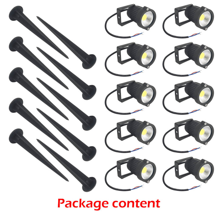 10PCS LED Spotlights Landscape Warm light Lamp Waterproof Outdoor Garden Yard 12V