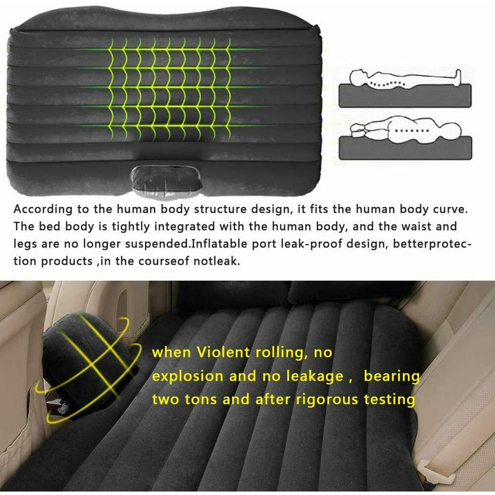 Inflatable Car Back Seat Mattress Portable Camping Travel Air Bed