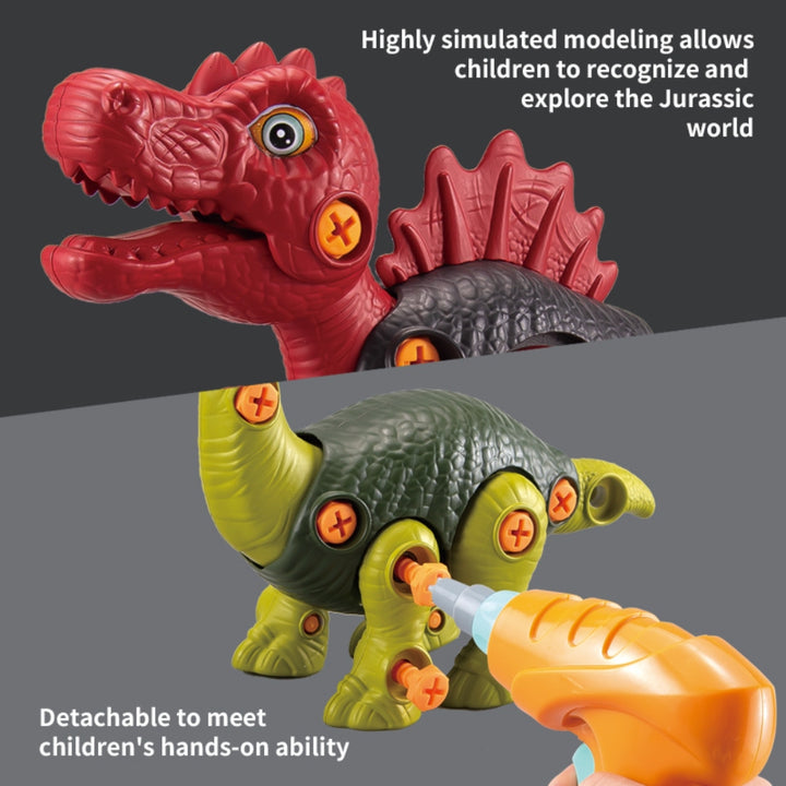 4PCS Take Apart Dinosaur Drill Kids Learning Construction Building Toys Gift