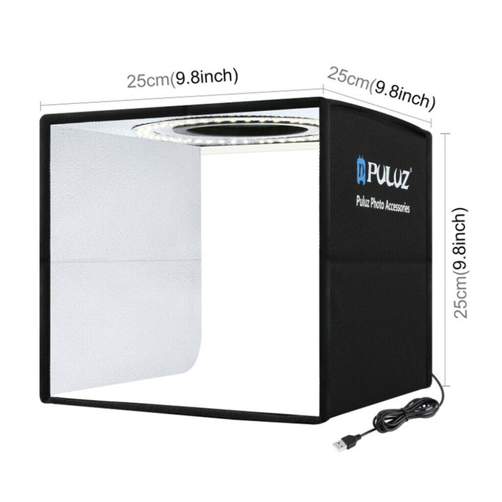 25CM Portable Photo Studio LED Light Tent Bar Cube Soft Box Room Photography