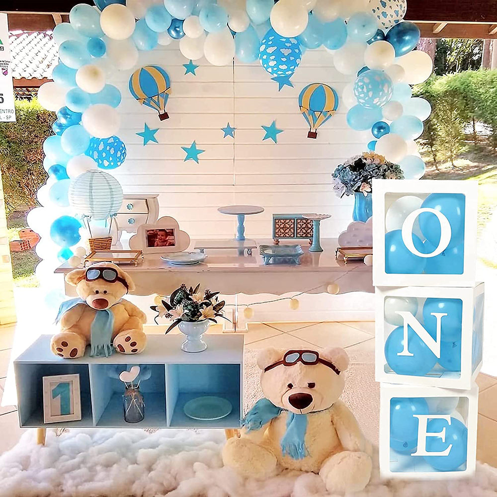 ONE Balloons Box Clear Gift Boxes Gift Birthday Baby Shower Party AU