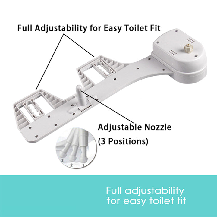 Toilet Bidet Seat Hygiene Water Wash Clean Unisex Easy Attachment Dual Nozzles