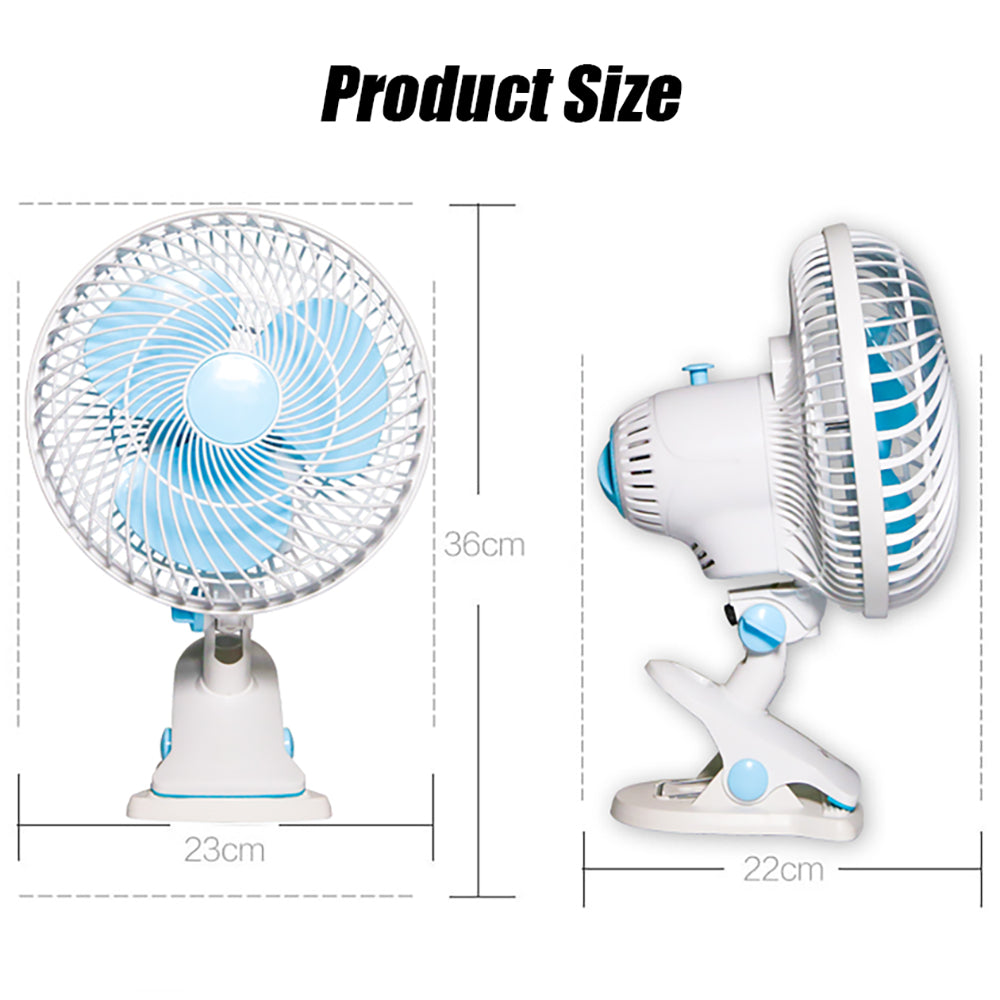 6" Oscillating Fan Clip Fan 2 Speed For Hydroponics Grow Tent Student Desk Fan