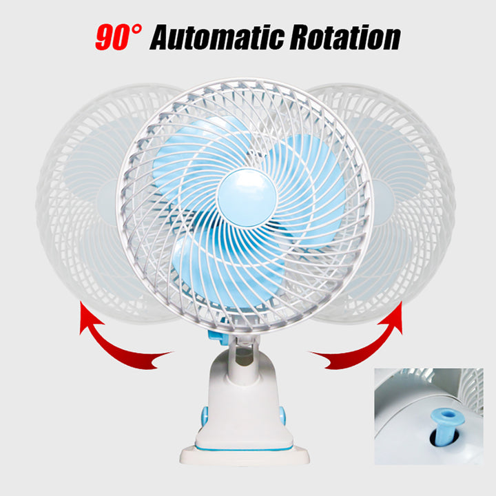 6" Oscillating Fan Clip Fan 2 Speed For Hydroponics Grow Tent Student Desk Fan