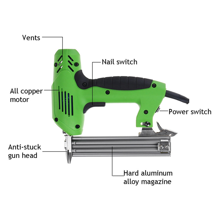 Electric Staple Gun Straight Nail Nailer Framing Heavy Duty Woodworking Stapler