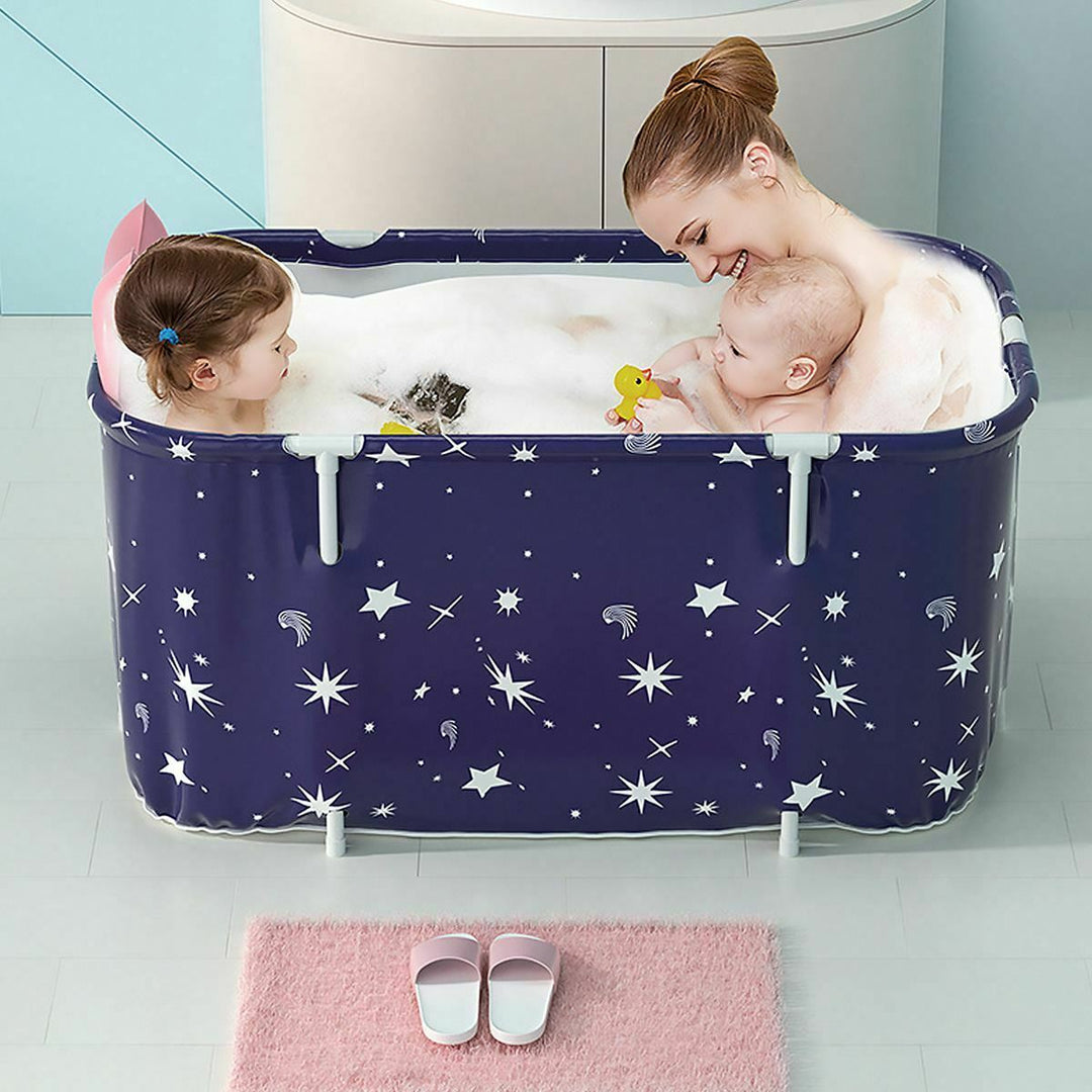 120CM Large Bath Sauna Adult Folding Bathtub Barrel SPA Household Tub Family