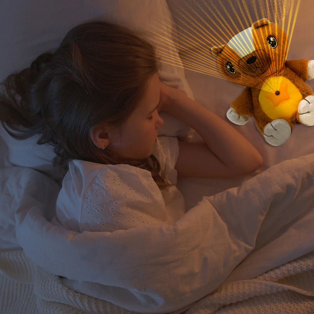 Brown Plush Toy Stuffed Animal Night Projector Kids Night Light