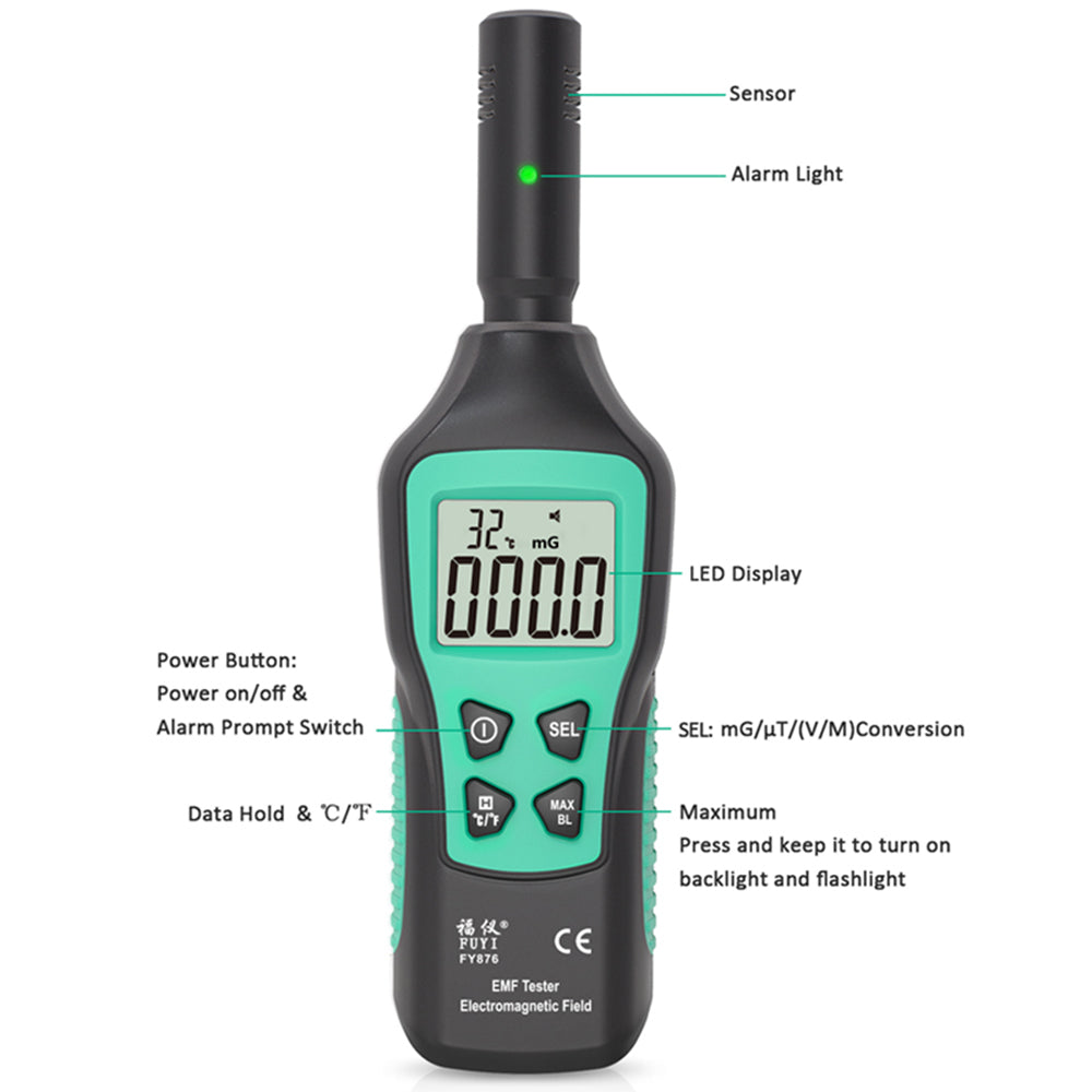 EMF Meter Electromagnetic Radiation Detector Wave Radiation EMF Tester