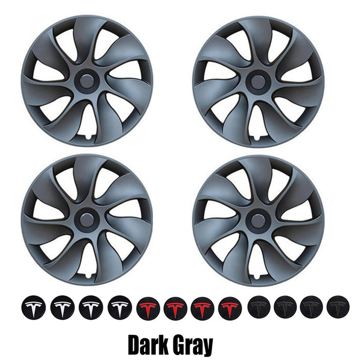 4PCS Wheel Cover Caps 19Inch ABS Gray Rim Hubcap Hub Cap For Tesla Model Y